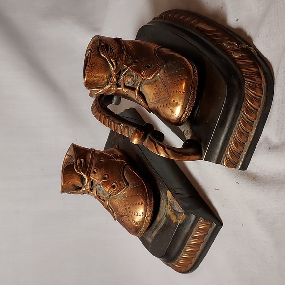 Vintage Bronze Baby Shoes Set of Two - Picture 2 of 7